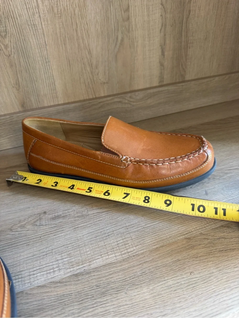 Johnston & Murphy Locklin Tan Full Leather Loafers Shoes Boys 7M